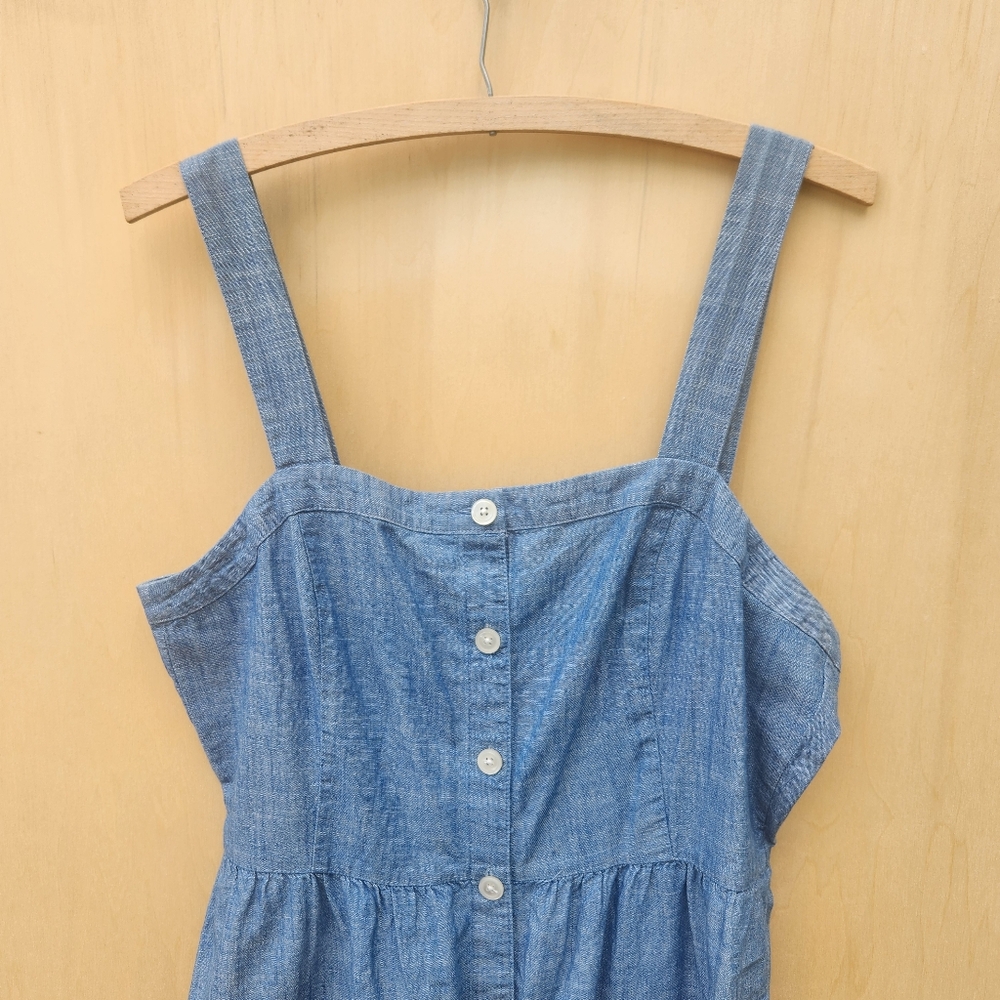 NWT J Crew Factory Chambray Button Front Dress - Size 12 - Picture 4 of 12